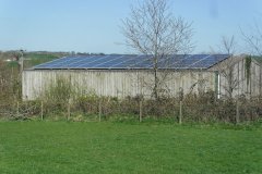 The cabins are connected to these solar PV panels on our building roof